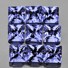 3.00 mm 9 pcs Square Princess Cut Extreme Brilliancy Natural Top Purple Blue Tanzanite {Flawless-VVS1}