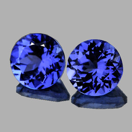 5.00 mm 2pcs Round Best AAA Fire Intense Purple Blue Tanzanite Natural {Flawless-VVS1}--AAA Grade