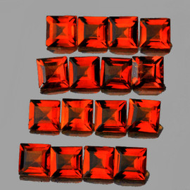 3.00 mm 25 pcs Square AAA Fire Intense AAA Madeira Orange Red Citrine Natural (Flawless-VVS1}