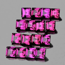 2.00 mm 30 pcs Square AAA Fire AAA Pink Purple Rhodolite Garnet Natural  {Flawless-VVS}--AAA Grade