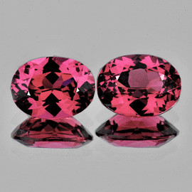 6.5x5 mm 2 pcs Oval AAA Fire Raspberry Orange Pink Rhodolite Garnet Natural {Flawless-VVS}