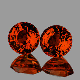 4.80 mm 2 pc Round AAA Fire Intense Mandarin Orange Spessartite Garnet Natural {Flawless-VVS}