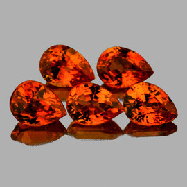 5x4 mm 5 pcs Pear AAA Fire AAA Mandarin Orange Spessartite Garnet Natural  {Flawless-VVS}--AAA Grade