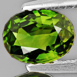 7.5x5.5 mm {1.20 cts} Oval AAA Fire Natural Yellow Green Tourmaline {Flawless-VVS}