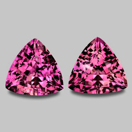 4.00 mm 2 pcs Trillion AAA Fire Intense Red Pink Sapphire Natural {Flawless-VVS}--AAA Grade