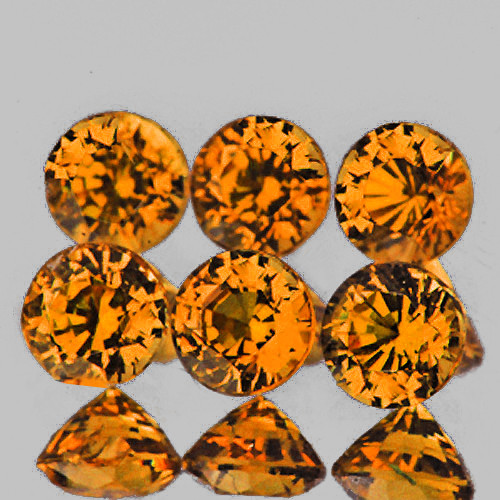 3.00 mm 6 pcs Round AAA Fire Intense Golden Orange Sapphire Natural {Flawless-VVS1}--AAA Grade