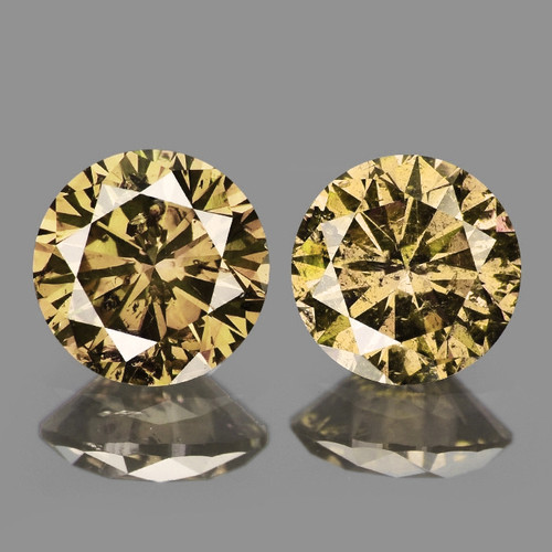 2.70 mm 2 pcs Round Brilliant Cut AAA Fire Natural Golden Champagne Diamond