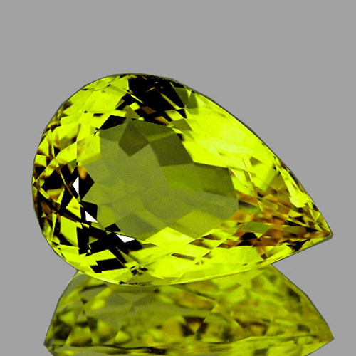 15.5x10.5 mm { 6.91 cts} Pear AAA Fire Intense Green Yellow Apatite Natural Natural {Flawless-VVS}--AAA Grade