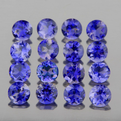 1.50 mm 80 pcs Round AAA Fire Natural Bluish Violet Iolite {Flawless-VVS}