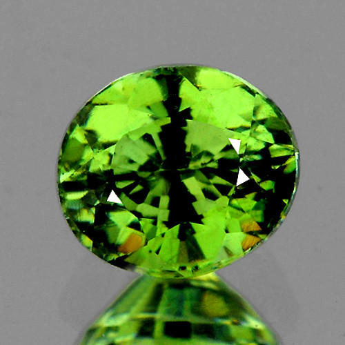 0.83 cts Oval 6x5 mm AAA Fire Premium Green Demantoid Natural (Flawless-VVS1)--FREE CERTIFICATE