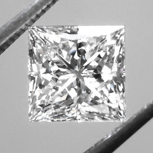 2.50 mm {0.08 cts} Square Princess Cut Color D-F Natural White Diamond