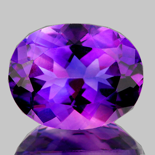 11x9 mm 1 pcs Oval AAA Fire Intense Purple Amethyst Natural