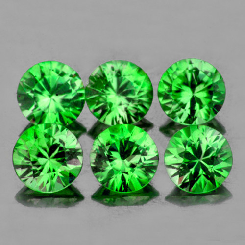 3.30 mm 6 pcs Round AAA Fire Natural Chrome Green Tsavorite Garnet {Flawless-VVS}--AAA Grade