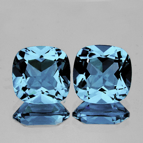 9.00 mm 2pcs Cushion AAA Fire Sky Blue Topaz Natural {Flawless-VVS1}--AAA Grade