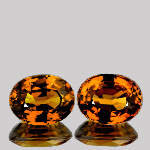 8x6 mm 2 pcs Oval AAA Fire Natural Whiskey Golden Zircon {Flawless-VVS1}