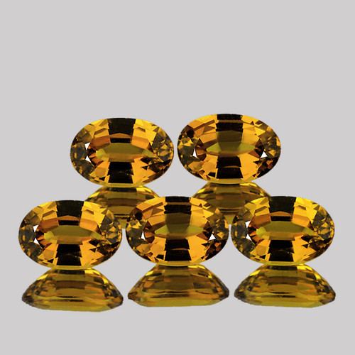 6x4 mm 5 pcs Oval AAA Fire AAA Imperial Golden Zircon Natural {Flawless-VVS1}