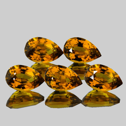 6x4 mm 5 pcs Pear AAA Fire AAA Imperial Golden Zircon Natural {Flawless-VVS1}