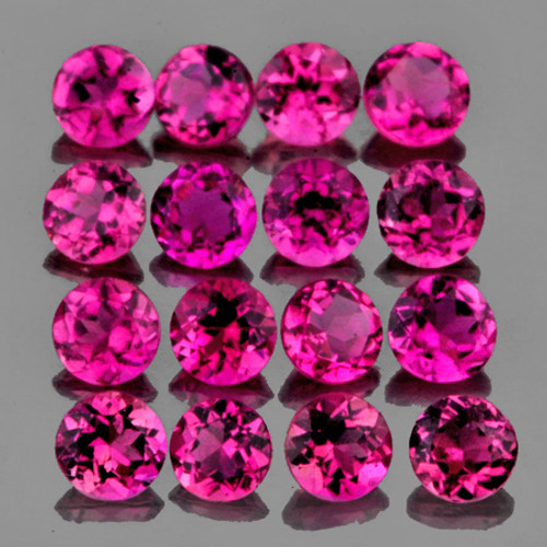 2.00 mm 30 pcs Round AAA Fire Natural Red Pink Rubellite {Flawless-VVS}