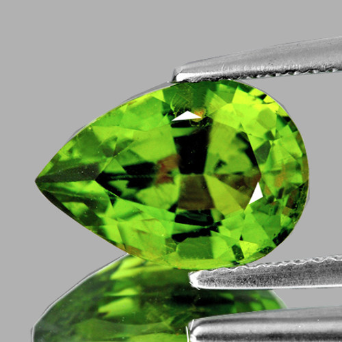 10.5x8 mm { 3.03 cts} Pear AAA Fire Natural Green Peridot {VVS-VS}