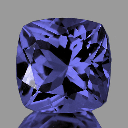 5.50 mm {0.80 cts} Cushion AAA Fire Intense Purple Blue Tanzanite Natural {Flawless-VVS1}--AAA Grade