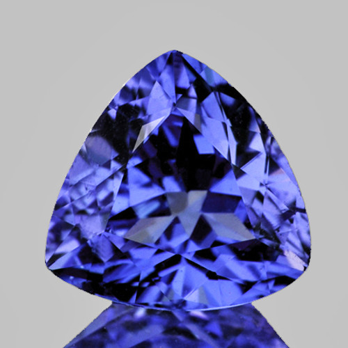 6.50 mm { 1.10 cts} Trilliant AAA Fire Intense Purple Blue Tanzanite Natural {Flawless-VVS}--AAA Grade
