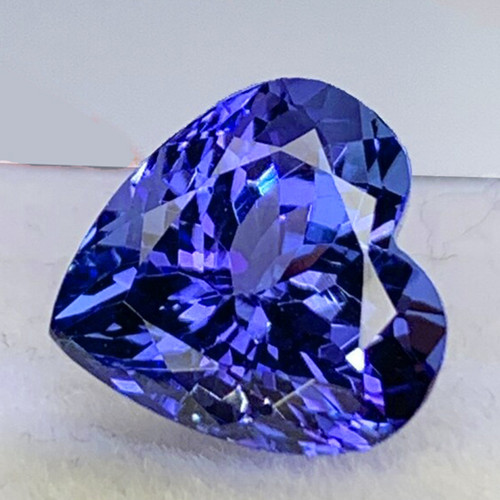 6.00 mm {0.77 cts} Heart AAA Fire Intense Purple Blue Tanzanite Natural {Flawless-VVS}--AAA Grade