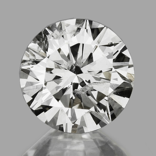 3.70 mm {0.19 cts} Round Brilliant Cut Color F-G Natural White Diamond {Slightly Inclusion}