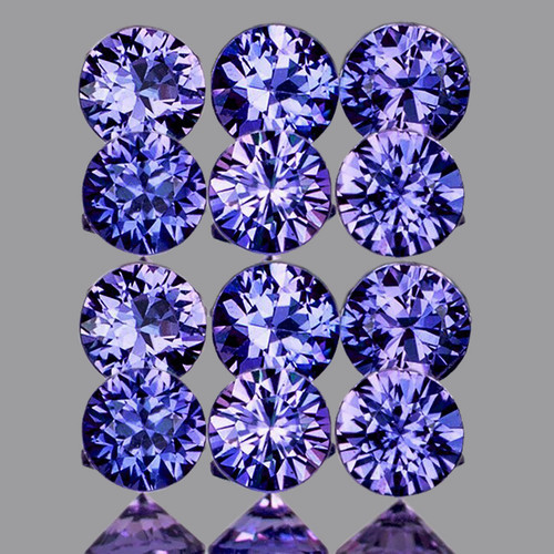 mm 12 pcs Round Brilliant Cut Extreme Brilliancy AAA Violet