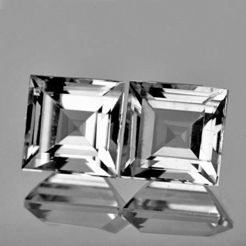 3.50 mm 2 pcs Square Machine Cut Best AAA Fire Natural White Sapphire {Flawless-VVS1}--AAA Grade