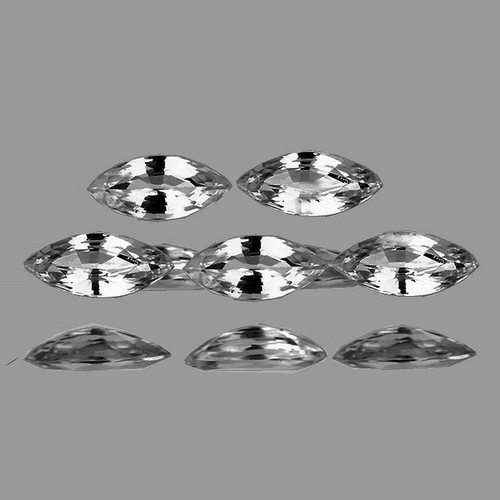 6x3mm 5 pcs Marquise AAA Fire Natural White Sapphire {Flawless-VVS}