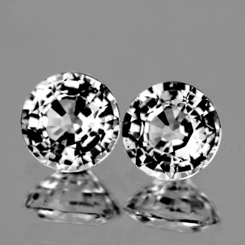 3.70 mm 2 pcs Round Best AAA Fire Natural White Sapphire {Flawless-VVS1}--AAA Grade