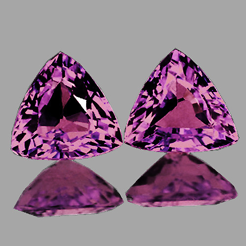 4.00 mm 2 pcs Trillion AAA Fire Intense Pink Sapphire Natural {Flawless-VVS}