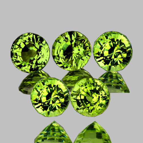 2.80 mm 5pcs Round AAA Rainbow Sparkles Natural Green Demantoid Garnet {Flawless-VVS}