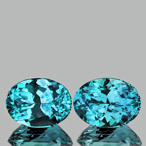 7x5mm 2 pcs Oval Brilliant Cut AAA Fire Intense Paraiba Blue Apatite Natural {Flawless-VVS}--AAA Grade