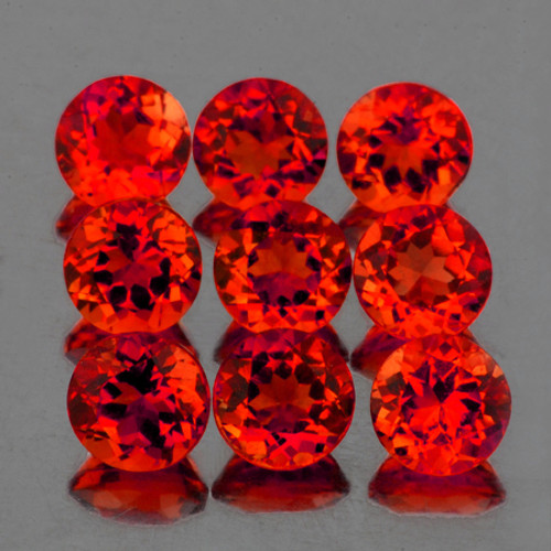 5.00 mm 9 pcs Round AAA Fire Intense Madeira Orange Red Citrine Natural (Flawless-VVS1}--AAA Grade