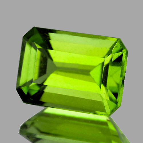 7.5x5.5 mm {1.14 cts} Octagon AAA Fire Intense Apple Green Tourmaline Natural {Flawless-VVS}--AAA Grade