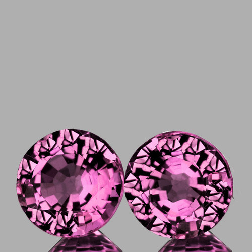 4.00 mm 2 pcs { 0.66 cts} Round AAA Fire Natural Mozambique Pink Sapphire {Flawless-VVS}