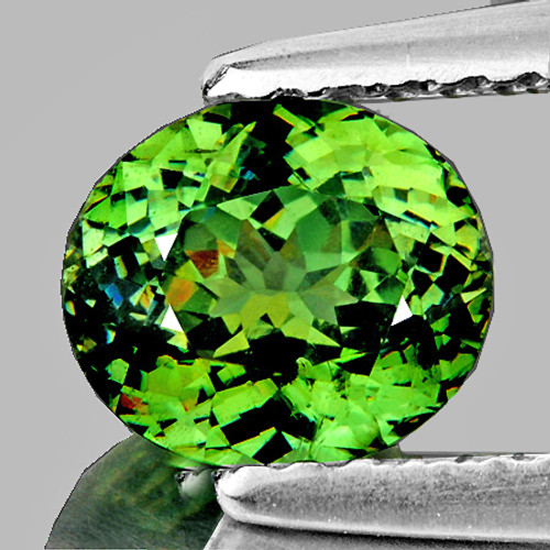 1.17 cts Oval 6.5x5.5 mm Brilliant Cut AAA Fire Rainbow Sparkles Premium Green Demantoid Natural --FREE CERTIFICATE