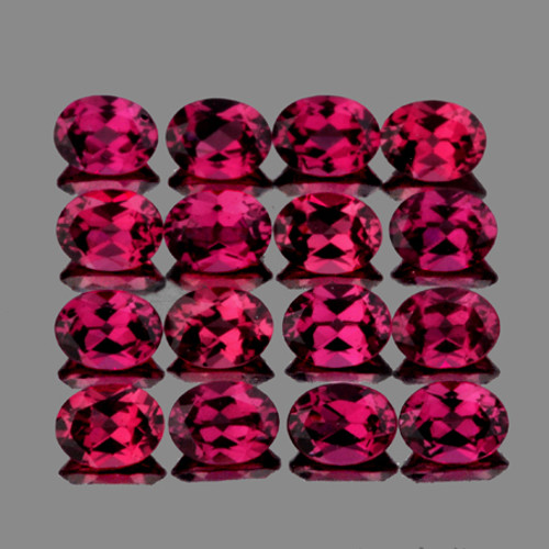 4x3 mm 16 pcs Oval AAA Fire Raspberry Pink Red Rhodolite Garnet Natural {Flawless-VVS}