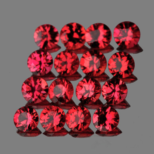 2.00 mm 25 pcs Round Brilliant Machine Cut Extreme Brilliancy Natural AAA Red Sapphire {Flawless-VVS}--AAA Grade