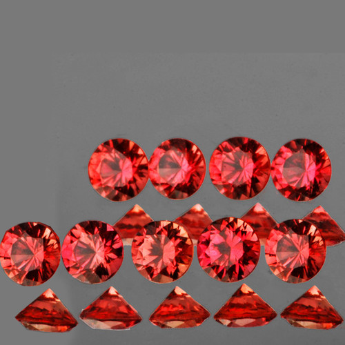 2.80 mm 9 pcs Round Brilliant Machine Cut Extreme Brilliancy Natural Red Sapphire {Flawless-VVS}