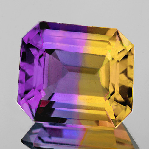 15x13 mm { 14.69 cts} Octagon Bi-Color 50/50 Split Yellow Purple Natural Bolivia Ametrine {Flawless-VVS1}--AAA Grade