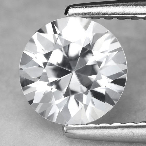 8.00 mm {2.63 cts} Round Brilliant Cut Best AAA Fire Natural Diamond White Zircon {Flawless-VVS1}--AAA Grade