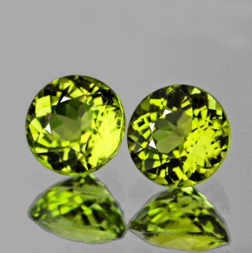 4.20 mm 2 pcs {0.90 cts} Round Brilliant Cut AAA Canary Yellow Mali Garnet Natural {Flawless-VVS}