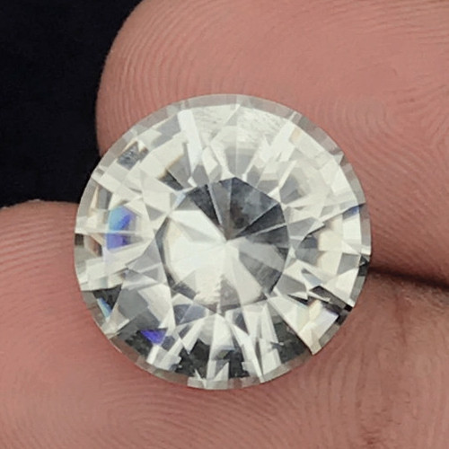 9.00 mm { 3.44 cts} Round AAA Fire OFF White Zircon Natural {Flawless-VVS1}