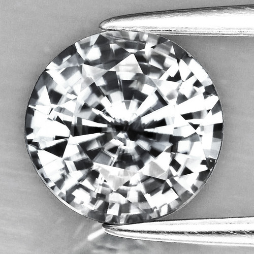8.00 mm { 3.19 cts} Round AAA Fire Natural Diamond White Zircon {Flawless-VVS1}--AAA Grade