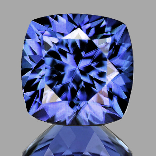 6.00 mm {1.27 cts} Cushion AAA Fire Top Blue Tanzanite Natural {Flawless-VVS1}--AAA Grade