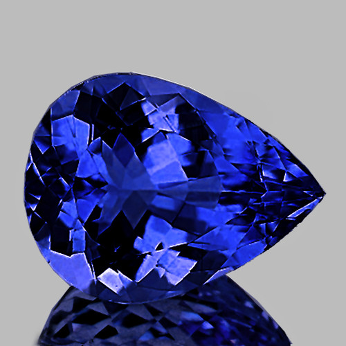 9x7 mm { 1.83 cts } Pear AAA Fire D Block Intense Purple Blue Tanzanite Natural {Flawless-VVS}--AAA Grade
