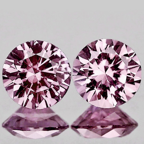 3.50 mm 2 pcs Round Machine Brilliant Cut Extreme Brilliancy Natural Pink Sapphire {Flawless-VVS}