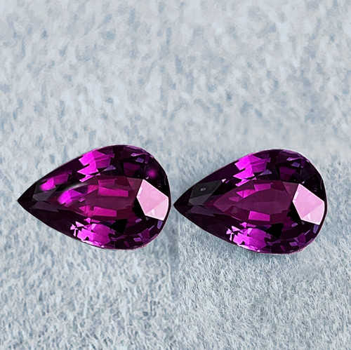 6x4 mm 2 pcs Pear AAA Fire Intense Purple Mozambique Sapphire Natural {Flawless-VVS}